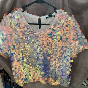 Mermaid sequin crop top